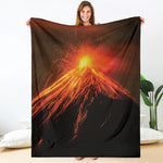 Fire Volcano Print Blanket