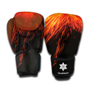 Fire Volcano Print Boxing Gloves