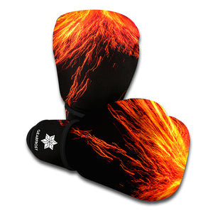 Fire Volcano Print Boxing Gloves