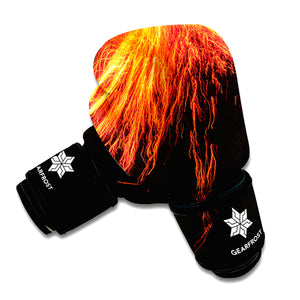 Fire Volcano Print Boxing Gloves