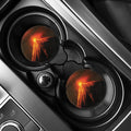 Fire Volcano Print Car Coasters