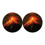 Fire Volcano Print Car Coasters