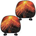 Fire Volcano Print Car Headrest Covers