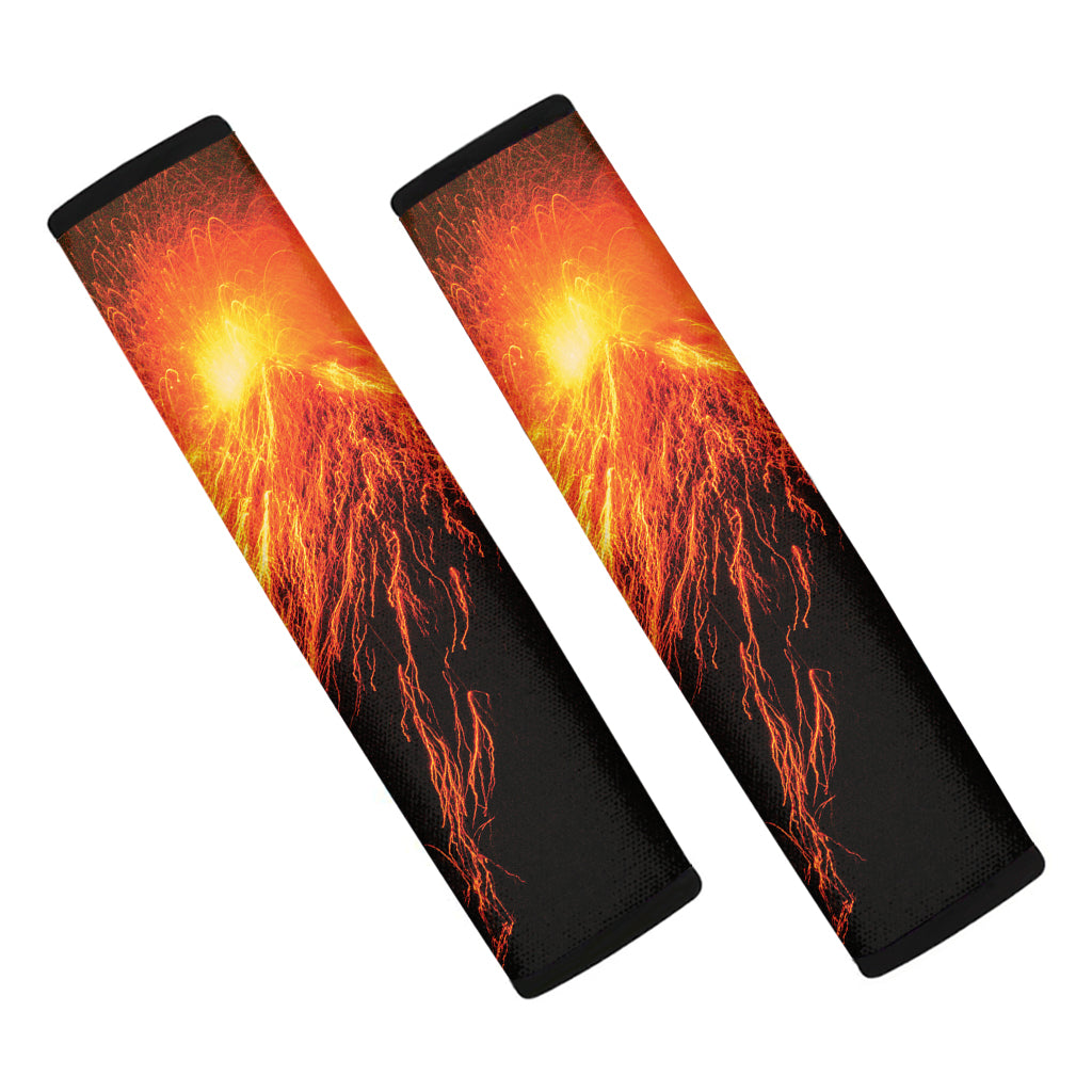 Fire Volcano Print Car Seat Belt Covers
