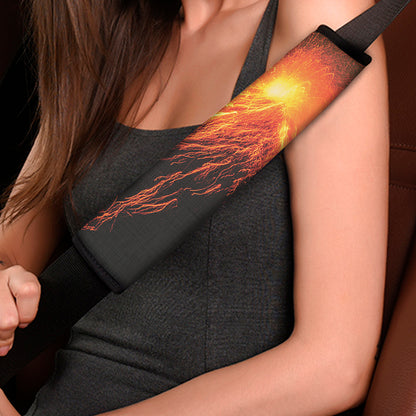 Fire Volcano Print Car Seat Belt Covers