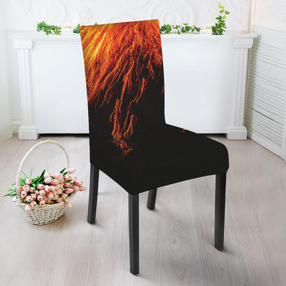Fire Volcano Print Dining Chair Slipcover