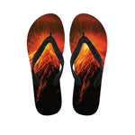 Fire Volcano Print Flip Flops