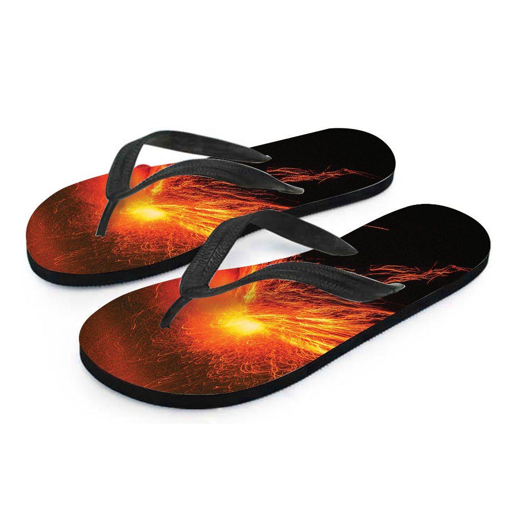 Fire Volcano Print Flip Flops