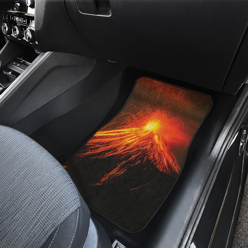 Fire Volcano Print Front and Back Car Floor Mats