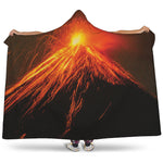 Fire Volcano Print Hooded Blanket