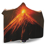 Fire Volcano Print Hooded Blanket