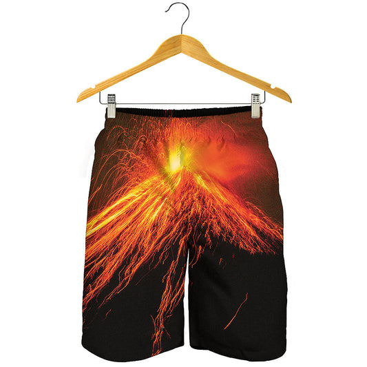 Fire Volcano Print Men's Shorts