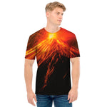 Fire Volcano Print Men's T-Shirt