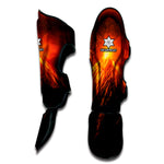 Fire Volcano Print Muay Thai Shin Guard