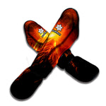 Fire Volcano Print Muay Thai Shin Guard