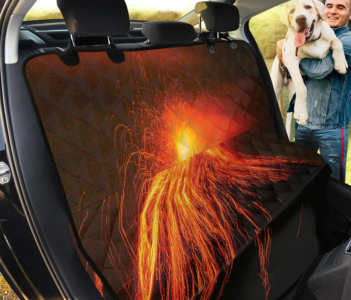 Fire Volcano Print Pet Car Back Seat Cover