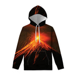 Fire Volcano Print Pullover Hoodie