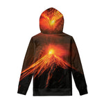 Fire Volcano Print Pullover Hoodie
