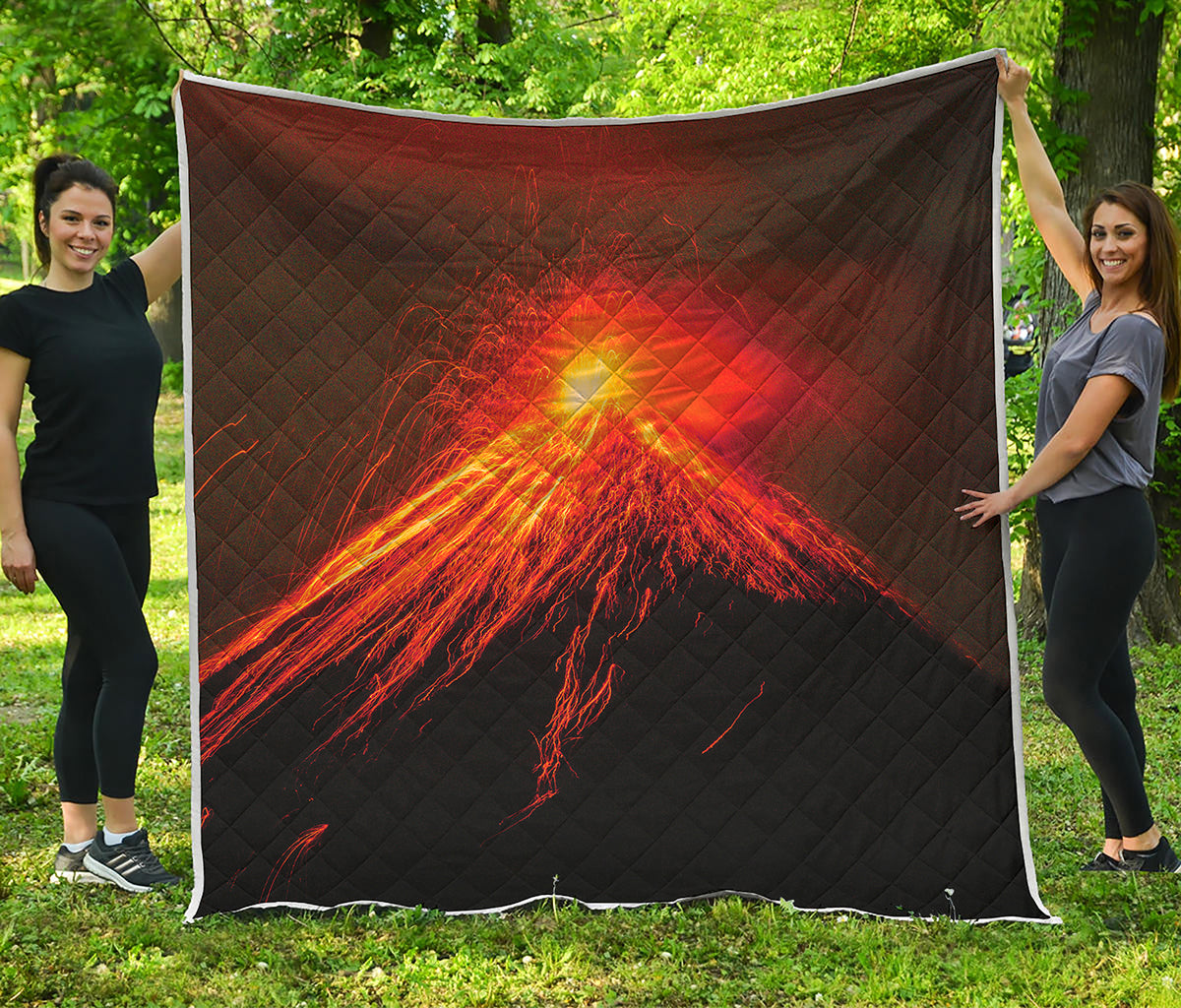 Fire Volcano Print Quilt