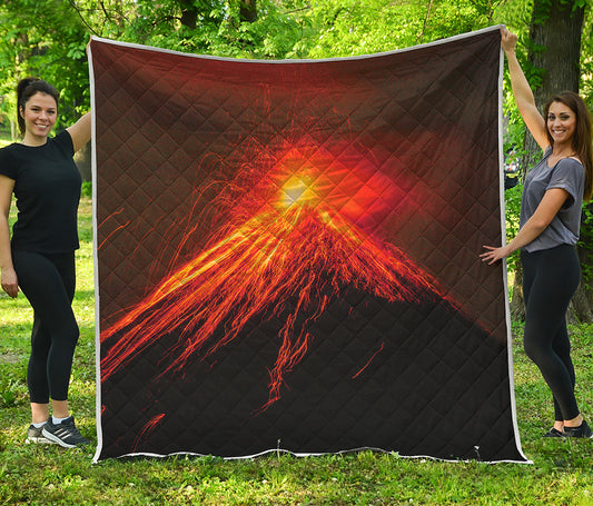 Fire Volcano Print Quilt