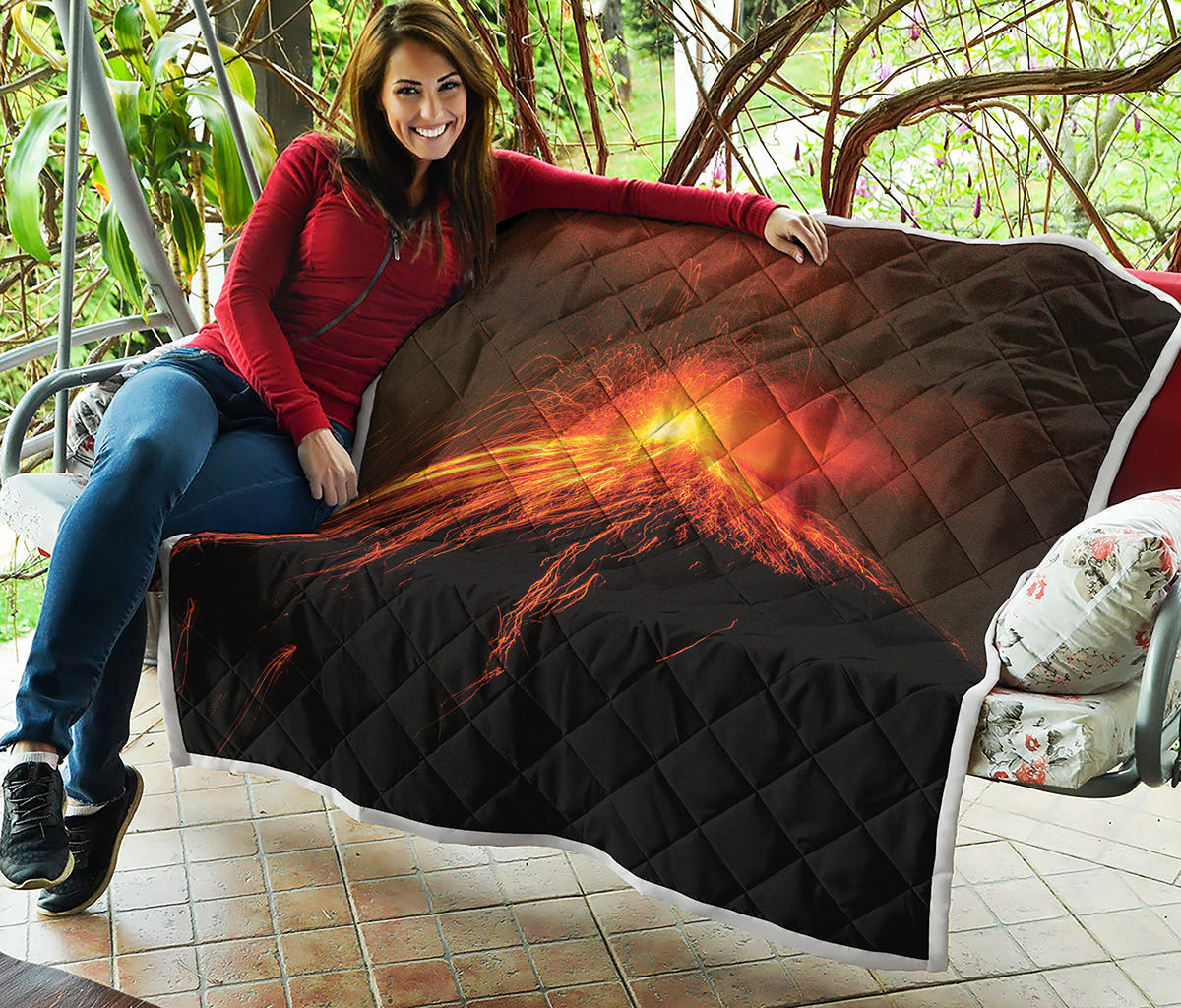 Fire Volcano Print Quilt