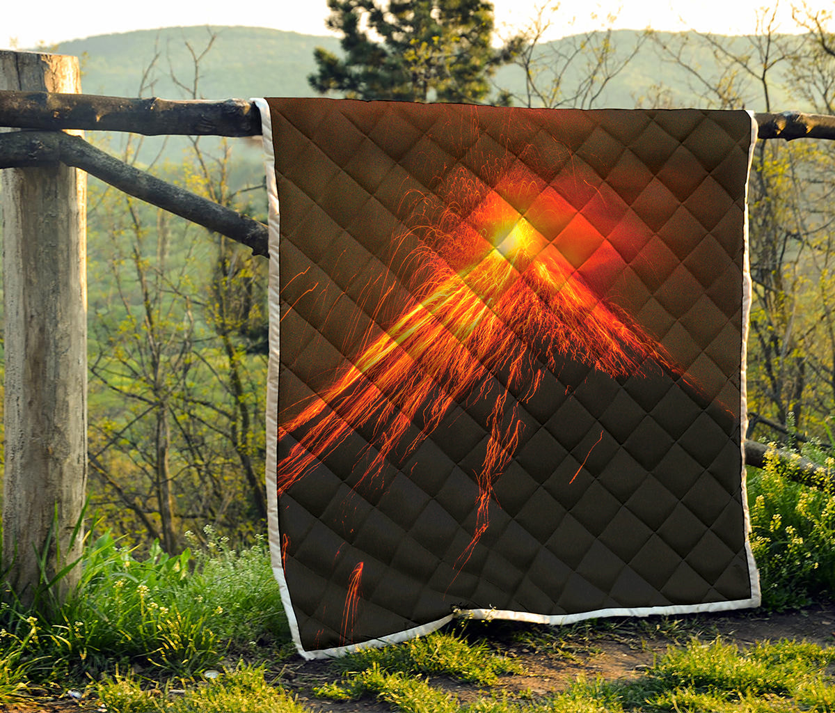 Fire Volcano Print Quilt