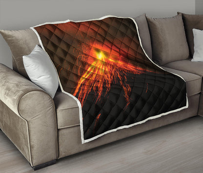 Fire Volcano Print Quilt