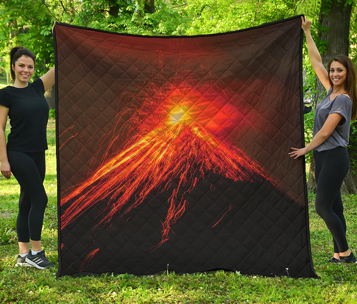 Fire Volcano Print Quilt