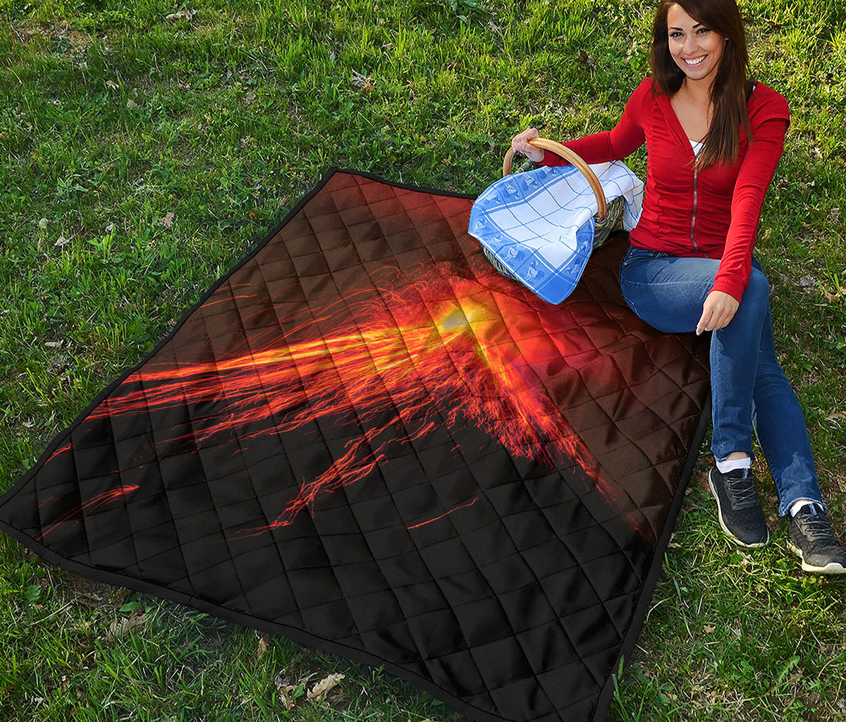 Fire Volcano Print Quilt