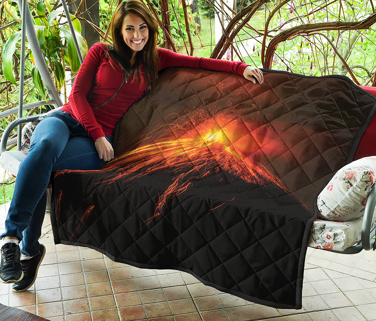 Fire Volcano Print Quilt