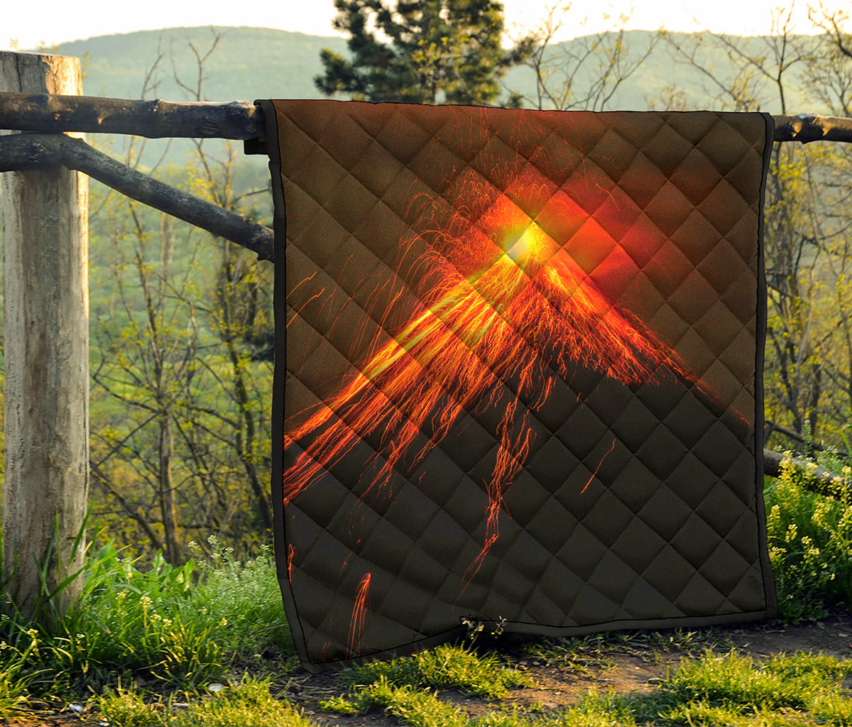 Fire Volcano Print Quilt
