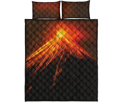 Fire Volcano Print Quilt Bed Set