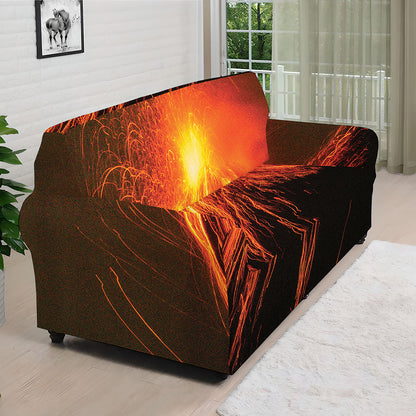 Fire Volcano Print Sofa Cover