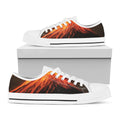 Fire Volcano Print White Low Top Sneakers