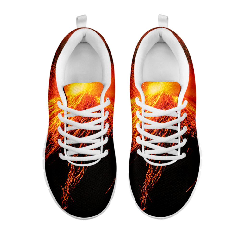 Fire Volcano Print White Sneakers