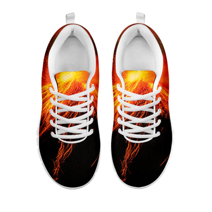 Fire Volcano Print White Sneakers