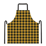 Fire Yellow Buffalo Check Pattern Print Apron