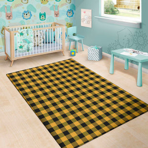 Fire Yellow Buffalo Check Pattern Print Area Rug