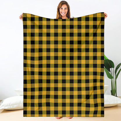 Fire Yellow Buffalo Check Pattern Print Blanket