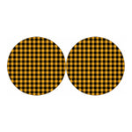 Fire Yellow Buffalo Check Pattern Print Car Coasters