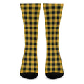Fire Yellow Buffalo Check Pattern Print Crew Socks