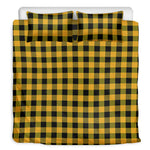Fire Yellow Buffalo Check Pattern Print Duvet Cover Bedding Set