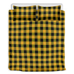 Fire Yellow Buffalo Check Pattern Print Duvet Cover Bedding Set