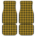 Fire Yellow Buffalo Check Pattern Print Front and Back Car Floor Mats