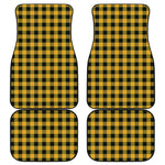 Fire Yellow Buffalo Check Pattern Print Front and Back Car Floor Mats