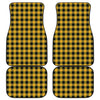 Fire Yellow Buffalo Check Pattern Print Front and Back Car Floor Mats