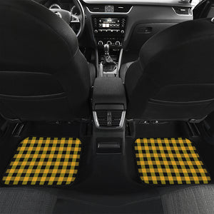 Fire Yellow Buffalo Check Pattern Print Front and Back Car Floor Mats