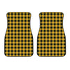 Fire Yellow Buffalo Check Pattern Print Front Car Floor Mats