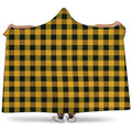 Fire Yellow Buffalo Check Pattern Print Hooded Blanket