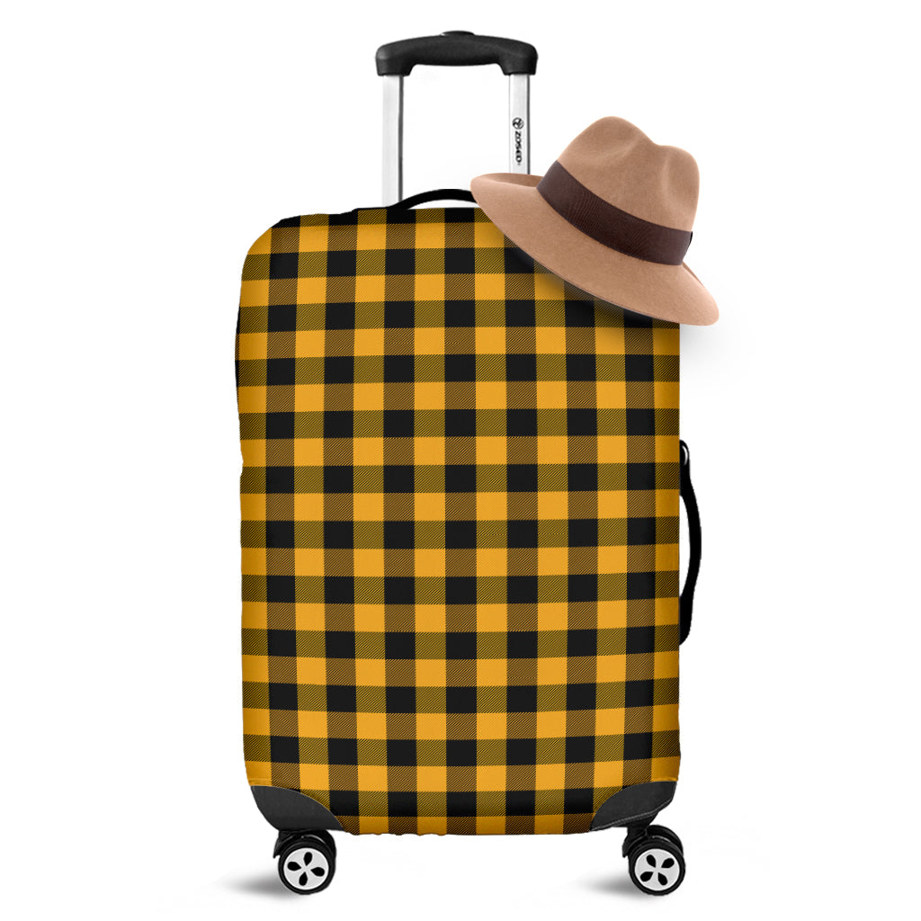 Fire Yellow Buffalo Check Pattern Print Luggage Cover